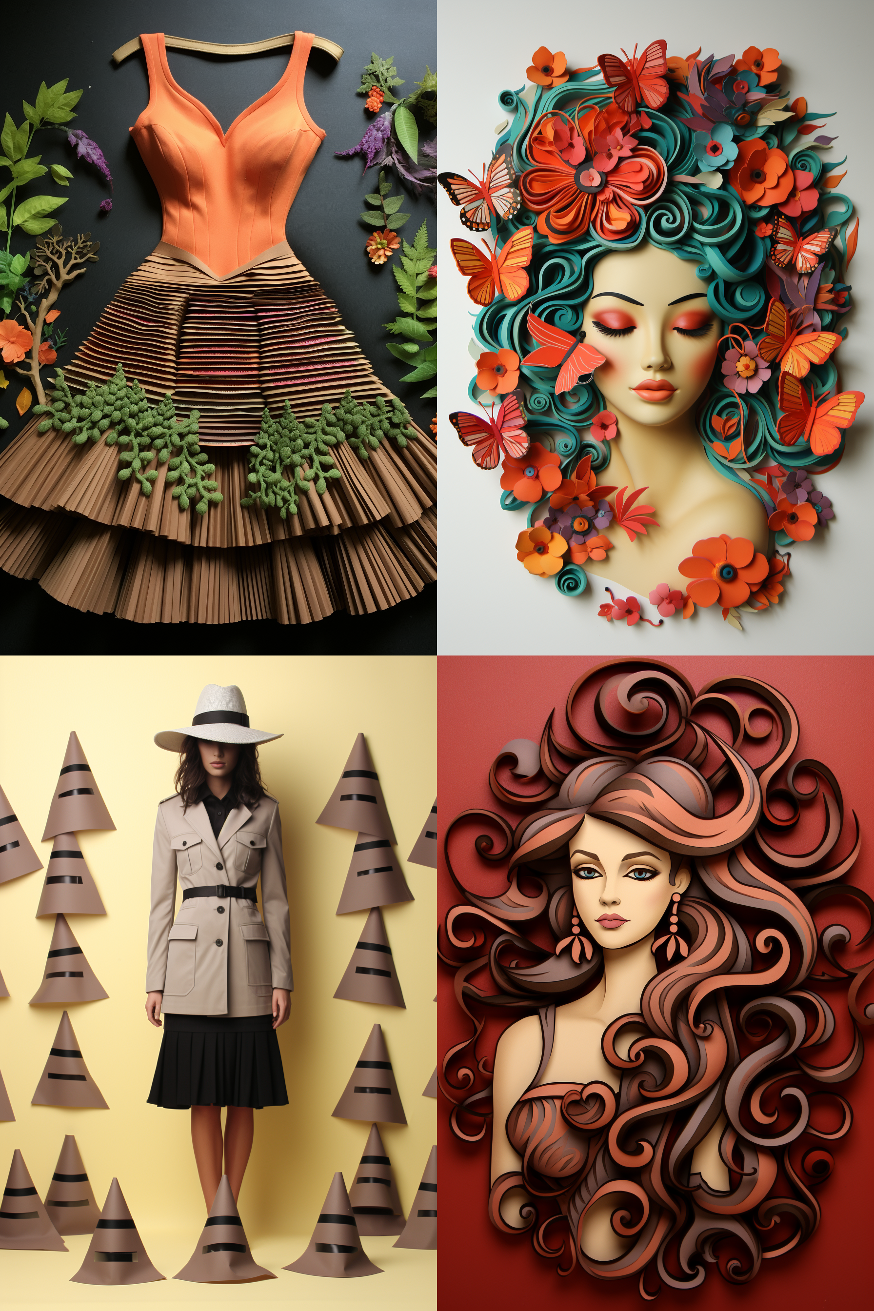 把时装设计图改为剪纸艺术