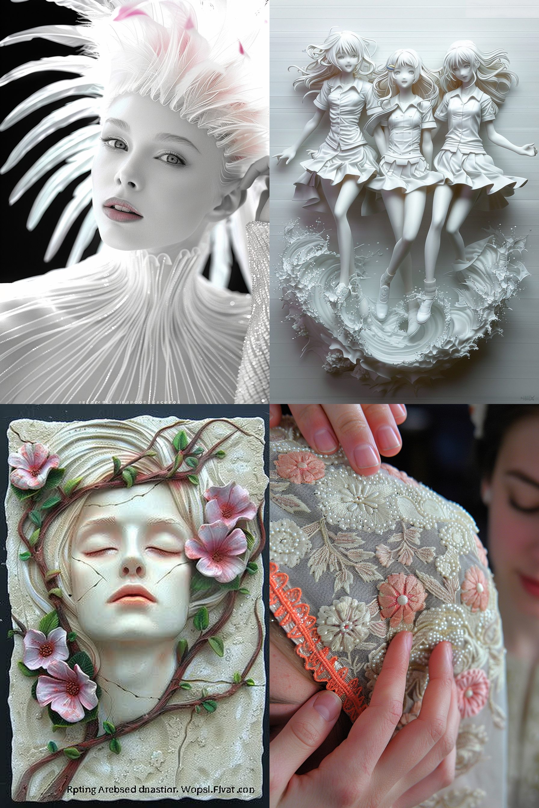 把时装设计图改为浮雕艺术