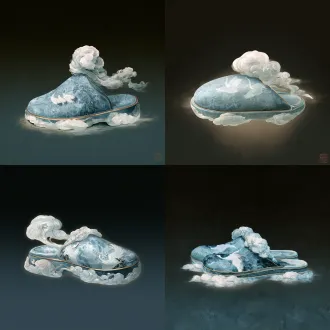 游戏装备图标，国风二次元工笔画风格，游丝描与铁线描勾勒的精细线稿，分染罩染的层层晕染，矿物颜料质感，绢本设色，纹样精致繁复，单件物品居中，正方形构图，物品占画面约四分之三，深色渐变背景，轻微外发光，高清细节，无文字，无水印，无人物。青碧软缎云头履，鞋面绣白鹤，履头卷云形，底边祥云托起，淡金描边。色板：青碧、玉白、淡金、云灰；母题：仙鹤、苍松、灵芝、云海、寿纹。 【装备04-6·踏云青履】 画面比例固定1:1方形