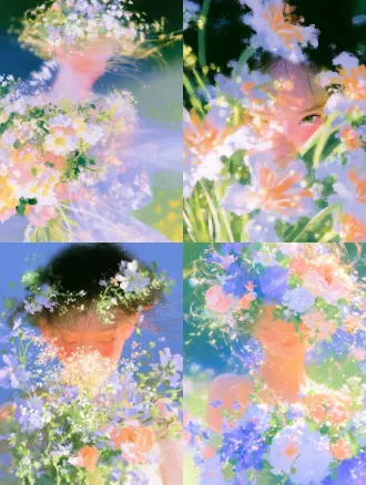 花，美丽的少女