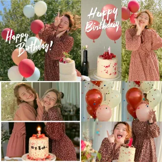 祝姐姐生日快乐快乐的图片，把下面两张图片合成一张