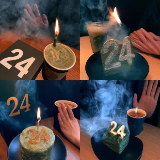 生成烟雾缭绕的生日数字24