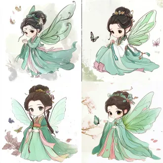 生成一个绿蜂精形象