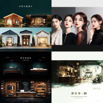 制作四张平台团购项目图，以店铺主页封面图为参考图，风格与参考图保持一致