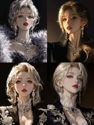 a 23-year-old wealthy heiress and public company ceo, cold beauty with exquisite delicate facial features, elegant and aloof demeanor, high-class noble aura, 2d anime style, thick paint illustration style, rich textured brushstrokes, dramatic lighting, luxurious fashion style, sophisticated and glamorous, high detail, masterpiece, trending on artstation