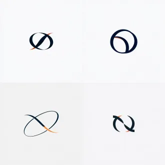 minimalist abstract geometric logo mark, two elegant intersecting arcs with a subtle negative space forming an abstract eye, asymmetric balance, swiss international style, bauhaus design, smooth and precise curves. premium editorial aesthetic like monocle or kinfolk magazine. color palette: deep midnight blue (#0f1e3d) and a single subtle accent of burnt orange (#c45a31). flat design, no 3d effects, no gradients, no text, pure white background, high-end brand identity, masterclass vector art.