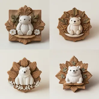 entire decorative ornament with dimension markings 2.36in l*2.36in w*1.69in total h, top-down composition, clean white studio background, macro lens, soft even diffused lighting, sharp focus, crisp black text labels, matte neutral tones, precise technical documentation style