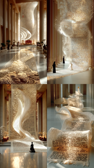 推背图展开，居中布局，古朴书房，暖黄灯光，复古色调，长焦镜头，慢快门，神秘氛围，庄重情感。