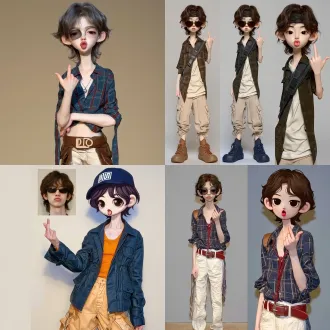 生成q版人物，要求保留人物特色，衣服颜色
