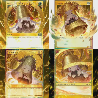 神器立绘，东皇钟（混沌钟），玄黄古铜色，周身刻满星辰云纹与上古符咒，龙形钟耳，钟体悬浮，雷光混沌气环绕，威严磅礴，国风玄幻，器物特写，干净背景，高清8k