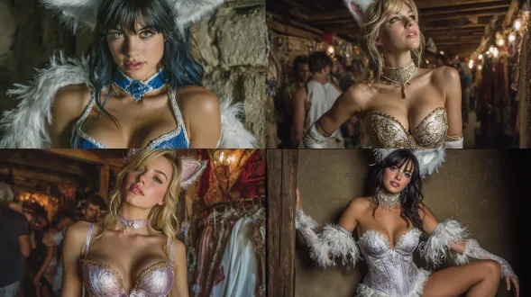 ahri cosplaying lux league of legends, catsuit, choker