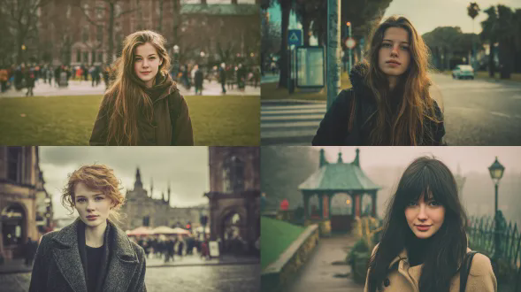 图片风格为写真,写真风，质感光照，线，质感十足，摄影风格。,展现出写真风的摄影画面，线和质感光照让画面质感十足。天气晴朗，光线好，一位身着时尚风衣的层次感中长发中性风少年感女生她潇洒不羁，帅气中性风少年感女生，喜欢撩妹，真实感她站在公园街角，正面面对镜头，画面中爱意绵绵，通过真实的摄影手法，实现了高清晰高饱和度的效果，呈现出一幅如同大师级别的精美摄影作品。dv机低分辨率质感风格，无标识，漂亮少女冷调偏蓝，画面整体呈现低饱和色调，颗粒感明显，噪点自然，镜头轻微晃动效果, 全身镜头, 情绪人像, 自然主义