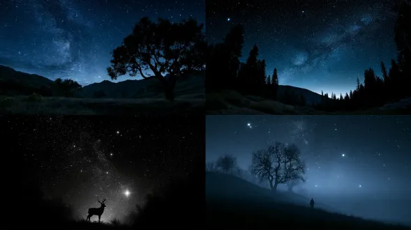那些在黑夜中閃爍的星星，是生活給予我們的指引，高細節，高品質，高解析度，大師級攝影