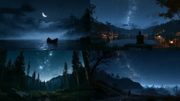 as night falls, beneath the starry sky, we might find ourselves savoring a profound sense of tranquility—captured with exquisite detail, superior quality, and high resolution, in the style of master-level photography