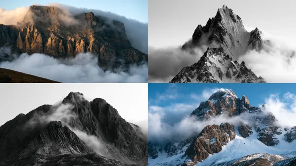 one sees only its craggy, ridged back, and wisps of cloud tucked against its shoulders—a master-class photograph, rich in detail, exceptional in quality, and rendered in high resolution