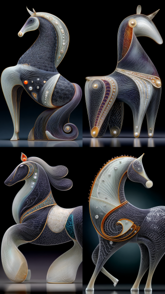 chinese traditional filigree art, a majestic horse made entirely of twisted gold wires, hollow metal structure, intricate jewelry craftsmanship, shiny solid gold texture, inlaid with white jade and diamonds, luxury, macro details, isolated on black background