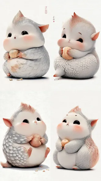 curled up lying on side on a paper surface, eyes closed as if asleep, one eye slightly peeking open, clutching a half-eaten mooncake in both paws, crumbs on cheek, pretending to sleep while secretly eating, ink wash style, rice paper background