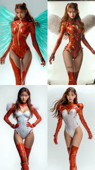victoria’s secret angel on the show 2080，全景全身照，电影灯光，画质清晰，电影画质，干净的背景趋势，8k smooth。