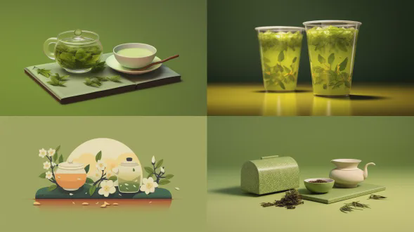 设计一款提货券的背景图，商品是中国绿茶“碧螺春”，要求画面简洁，素雅，表现出高端品牌形象。