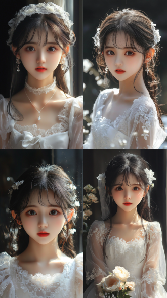 少女，纱衣，