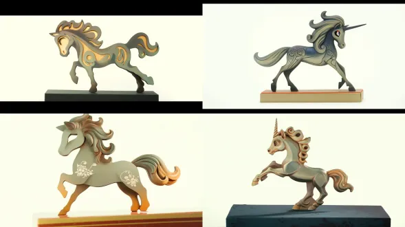 薄款平面烫金马文创金属书签，装在一个精美的文创包装盒内。完整包装