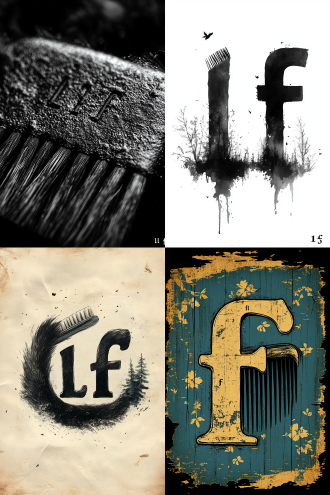 comb-serif logo - the letter "l" (of letterfest) is shaped like a comb, with the comb teeth as the serif of the font; the "f" is combined with a toothbrush, and the brush head is the horizontal stroke of "f".