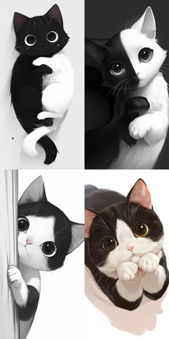 黑白可爱猫咪