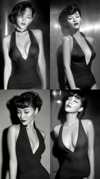 大师风格，黑白胶片，暗调背景，柔和侧光，高对比度，细腻颗粒，忧郁眼神，中性色调，经典构图，深沉氛围，自然光影，低调奢华，人物特写，微妙阴影，怀旧质感，胶片噪点，情感传达，静谧场景，高光细节，深邃表情，艺术摄影，经典黑白，50mm镜头，低饱和度，高锐度，柔焦效果，胶片颗粒，暗角效果，情绪张力。