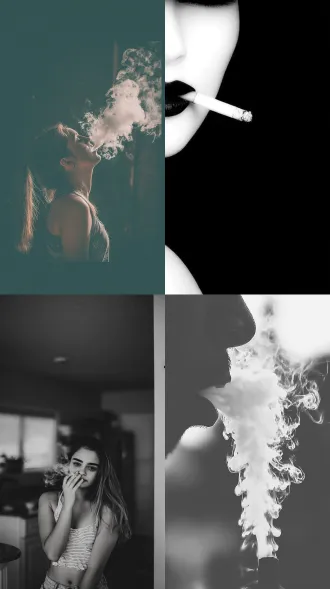 女人手里拿着一根香烟，嘴里吐着眼，大师风格，黑白胶片，暗调背景，柔和侧光，高对比度，中性色调，经典构图，深沉氛围，自然光影，人物特写，微妙阴影，胶片噪点，情感传达，静谧场景，高光细节，深邃表情，艺术摄影，低饱和度，高锐度，柔焦效果，胶片颗粒，暗角效果，情绪张力。