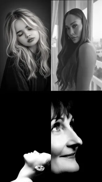 大师风格黑白胶片写真，暗调背景，柔和侧光，高对比度中性色调，经典三分法构图，深沉氛围，自然光影，人物特写侧脸，微妙阴影过渡，胶片颗粒质感，深邃眼神传递情感，静谧场景，高光细节保留，艺术摄影，高锐度定焦镜头，暗角晕染，情绪张力拉满，沉默力量。