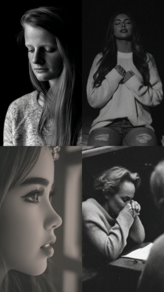 女人，游戏，大师风格，黑白胶片，暗调背景，柔和侧光，高对比度，中性色调，经典构图，深沉氛围，自然光影，人物特写，微妙阴影，胶片噪点，情感传达，静谧场景，高光细节，深邃表情，艺术摄影，高锐度，暗角效果，情绪张力。8k