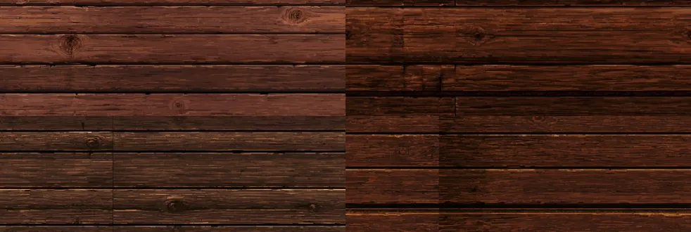 retro jrpg pixel texture, hd-2d style. seamless horizontal wood texture, dark brown thick wooden beam, visible horizontal wood grain, knots, and slight wear marks. extremely even flat lighting, no shadows, orthographic view. pure wood material. high detail, sharp pixels, no text, no background.