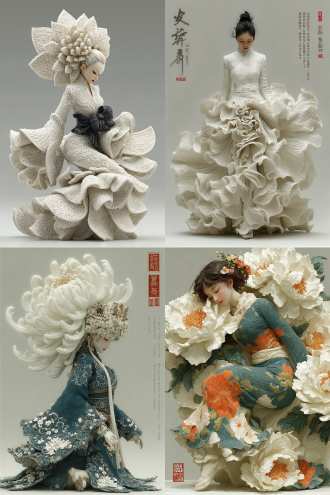 其形也，翩若惊鸿，婉若游龙。荣曜秋菊，华茂春松。髣髴兮若轻云之蔽月，飘飖兮若流风之回雪。远而望之，皎若太阳升朝霞；迫而察之，灼若芙蕖出渌波。秾纤得衷，修短合度。肩若削成，腰如约素。延颈秀项，皓质呈露。芳泽无加，铅华弗御。云髻峨峨，修眉联娟。丹唇外朗，皓齿内鲜，明眸善睐，靥辅承权。瑰姿艳逸，仪静体闲。柔情绰态，媚于语言。奇服旷世，骨像应图。披罗衣之璀粲兮，珥瑶碧之华琚。戴金翠之首饰，缀明珠以耀躯。践远游之文履，曳雾绡之轻裾。微幽兰之芳蔼兮，步踟蹰于山隅。