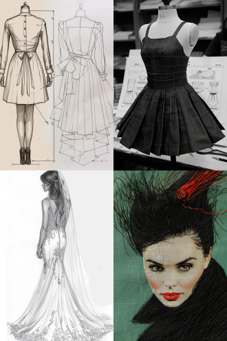 线稿时装转为真实产品