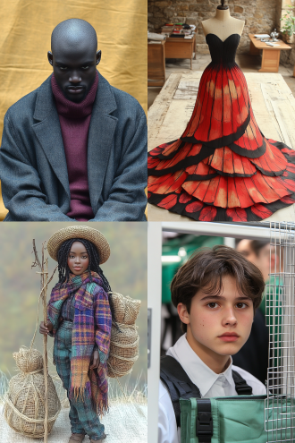 服装设计，时装店，模特试穿展示