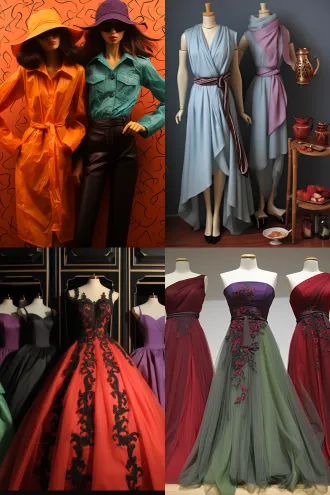 服装设计，时装店，模特试穿展示