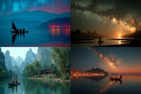 轻舟孤帆，行云走天涯。古道星辉怎斗量？长河落尽铅华。 五更码字触屏，虚拟人海沉浮。秋山几句心咒，满眼功名尘土。