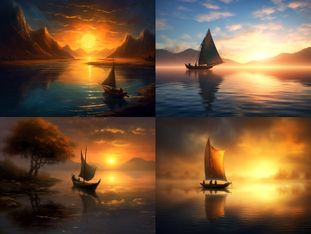 轻舟孤帆，江面薄雾缭绕，孤帆斜阳映照，远处群山苍茫，天空行云飘逸，古道蜿蜒延伸，星光点点洒落，长河波光粼粼，铅华褪尽宁静，五更码字微光，虚拟人海模糊，秋山层林尽染，心咒文字悬浮，满眼尘土飞扬，水墨风格，低饱和度，广角镜头，长曝光，柔光，静谧，苍凉，超现实，淡雅色调，意境深远。