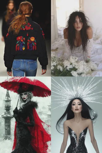 把时装设计图变成双面刺绣的屏风