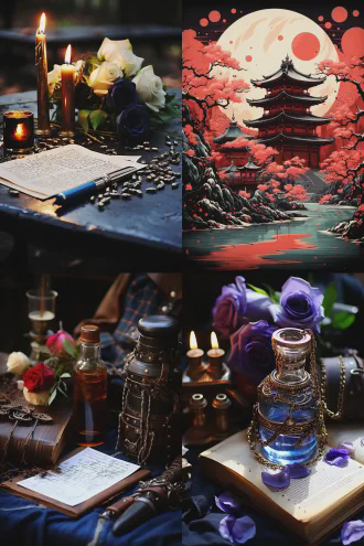 以刀作笔食为墨，山河岁月静。 远山高楼日落，重头入破丹青。 风满袖，千丈雪，万年冰。 春华秋叶，诗林酒海，歌舞升平。 美食拼盘设计，用食材拼成风景画