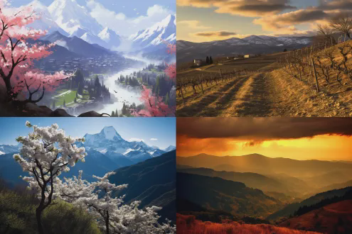 以刀作笔食为墨，山河岁月静。 远山高楼日落，重头入破丹青。 风满袖，千丈雪，万年冰。 春华秋叶，诗林酒海，歌舞升平。 美食拼盘设计，用食材拼成风景画