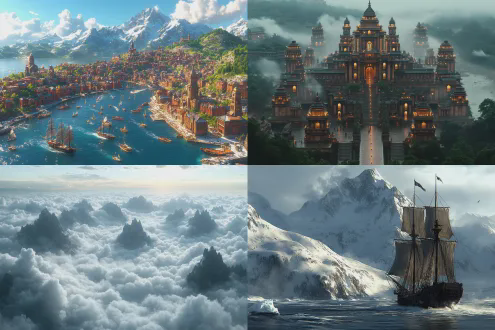 云崖地角，何处是远山？ 鲛人采珠，沉千帆。 古楼晨钟，魁星照，文昌显。 帝王气，龙马腾，踏巨澜。 边陲设重镇，成方言，铜凤栖南浦，写秦汉。