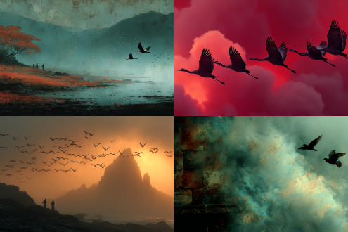 累世纷扰何时了？梦里朱雀玄武。 纵人间烟火，天灾地焚，焰山连座。 独钓千里峰，残阳斜，鱼沉雁落。 风急浊浪高，何处龙藏虎卧？