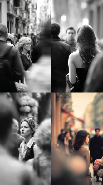 一些人和事，无论你愿不愿意，都在慢慢退出你的生活和记忆。其实，渐行渐远的不止身边的人和事，模糊对焦，捕捉抓拍一位佳人镜头，精彩瞬间，名场面，低饱和度，低光感，温暖感，人情味，故事，城市街道，佳人，绣球花，马卡龙配色