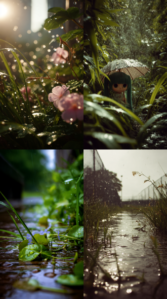 夏日酷暑幸亏昨日下了一场雨便凉爽起来。 随机元素，随机主题，随机场景，随机风格，随机镜头，随机光线，随机布光，随机氛围，随机夸张，随机模糊，随机构图，随机时尚人物，随机风景，随机，随机植物，随机色调，随机对比随机一切最后协调调和