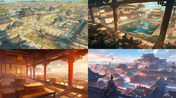 北宋汴京全景，巍峨宫殿，繁华街道，人群熙攘，飞檐翘角，大远景俯瞰，暖色调，广角镜头，柔和阳光，宏伟繁荣 殿试考场内部，整齐木质考桌，高窗光柱，广角低角度，冷色调，肃穆厚重，柔和侧光，静谧庄严 章衡特写，青灰长袍，清秀面容，深邃眼神，中景正面，自然光，坚毅智慧，中性色调，儒雅沉稳 考场全景，学子伏案，考官分发考卷，平视构图，室内光，紧张肃穆，暗色调，群体动态 章衡疾书特写，专注神情，笔尖墨迹，侧面微俯，聚光灯，动态模糊，高对比，文思泉涌 金榜揭晓，人山人海，阳光明媚，高机位全景，暖金色调，欢呼人群，期待氛围 "章衡"金字闪耀，粒子特效，特写正面，高光对比，荣耀时刻，辉煌夺目 章衡朝堂进谏，官服庄重，中景平视，自然光，沉稳大气，治国才华 翰林书院学子研习，翠竹摇曳，全景柔光，暖色调，文化传承，静心治学 章衡窗前远眺，侧影逆光，中景冷色调，思索深远，千年智慧