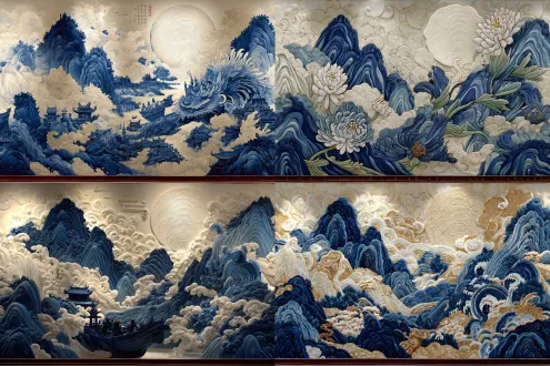 碧海青天云波涌 日月驾舟明珠移 风雨遥寄桂花重 柚灯隔空照故里