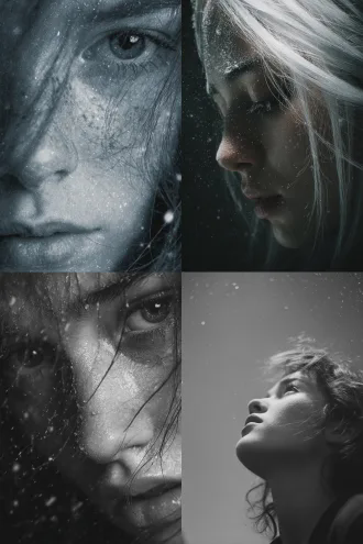 寒流袭泪眼，声哑音浓。 蜂准不通难成眠，星河孤旅且忘忧，心病谁懂？ 看夜空倒影，新月朦胧。 鬓霜银丝云飞絮，也抖落一身风雪，故作轻松。