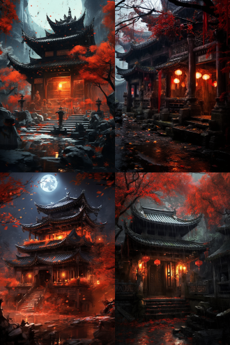 年关岁末，万圣下元，神仙有约如期到。 千里孤魂野魄，烽火连天，群狼嚎。 残垣断瓦，锈红铜绿，屋漏夜雨门窗恼。 冰挂霜花，琥珀尘封斑驳，岁月老。 旧地重游，多少次，已非年少。 玉带金钩银河，古道长亭残照。 凭栏久，三生石头记，梦里难得逍遥。 流沙随风，总算遇见，不负浪淘。