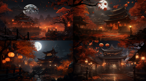 年关岁末，万圣下元，神仙有约如期到。 千里孤魂野魄，烽火连天，群狼嚎。 残垣断瓦，锈红铜绿，屋漏夜雨门窗恼。 冰挂霜花，琥珀尘封斑驳，岁月老。 旧地重游，多少次，已非年少。 玉带金钩银河，古道长亭残照。 凭栏久，三生石头记，梦里难得逍遥。 流沙随风，总算遇见，不负浪淘。